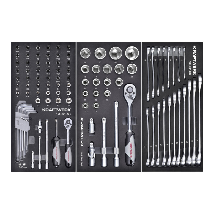 Kraftwerk LT700 Servante d'atelier, 5 tiroirs, BASIC, 151 pcs.