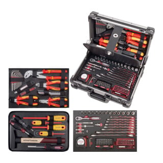 Kraftwerk Mallette à outils en aluminium Profi VDE 123 pièces
