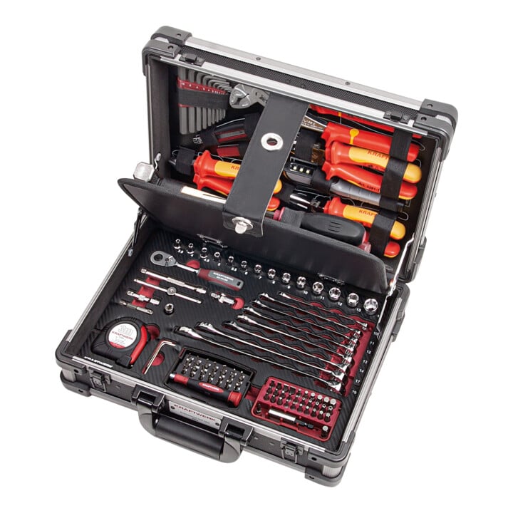 Kraftwerk Mallette à outils en aluminium Profi VDE 123 pièces