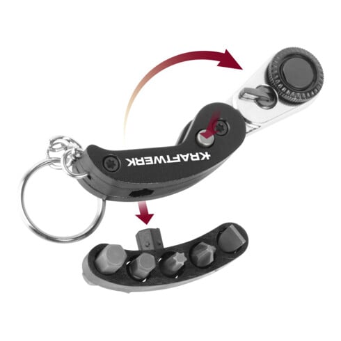 Kraftwerk Mini tournevis à cliquet pliable 1/4" S2, 72 dents