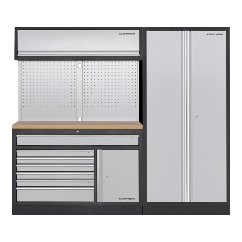 Kraftwerk MOBILIO 2 pcs combo large, panneau perforé, armoire haute 2t, hêtre