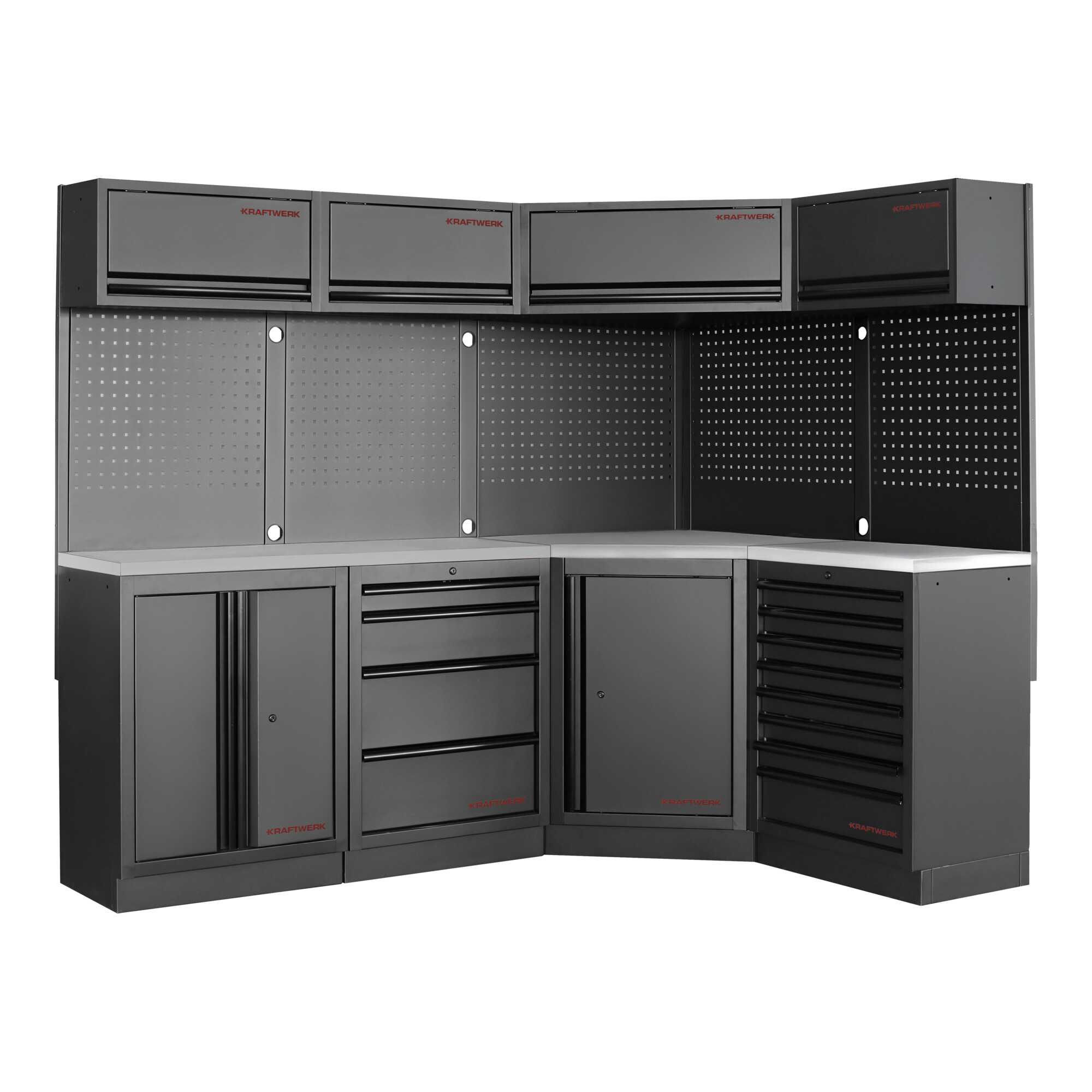 Kraftwerk Mobilio 4er Kombi, Unterschranke, Eckschrank, Oberschrank, 3964NIX