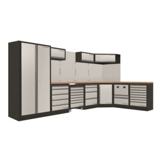 Kraftwerk Mobilio 7er combi, 1x armoire haute, chariot d'atelier, armoire d'angle, 3964P