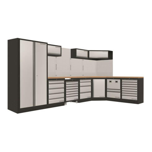 Kraftwerk Mobilio 7er combi, 1x armoire haute, chariot d'atelier, armoire d'angle, 3964P