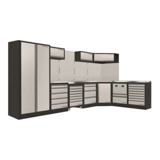 Kraftwerk Mobilio 7er combi, 1x armoire haute, chariot d'atelier, armoire d'angle, 3964PIX