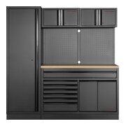 Kraftwerk MOBILIO BLK 2 pcs combiné large, panneau perforé, hêtre