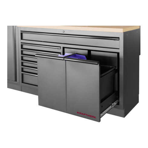 Kraftwerk MOBILIO BLK 2 pcs combiné large, panneau perforé, hêtre