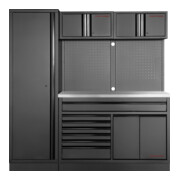 Kraftwerk MOBILIO BLK 2 pièces combinées larges, panneau perforé, acier inoxydable