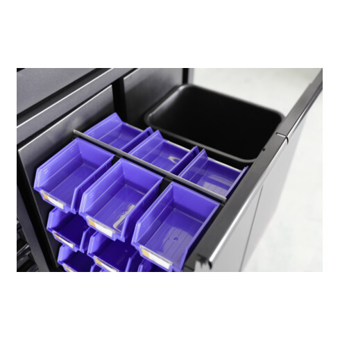 Kraftwerk MOBILIO BLK 2 pièces combinées larges, panneau perforé, acier inoxydable