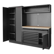 Kraftwerk MOBILIO BLK 2er Kombi breit, Lochwand, Buche-2