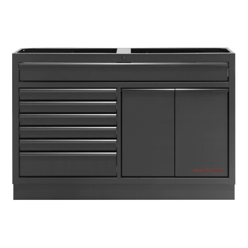 Kraftwerk MOBILIO BLK 2er Kombi breit, Lochwand, Edelstahl