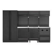 Kraftwerk MOBILIO BLK 4 pièces combiné avec panneau perforé, acier inoxydable 430