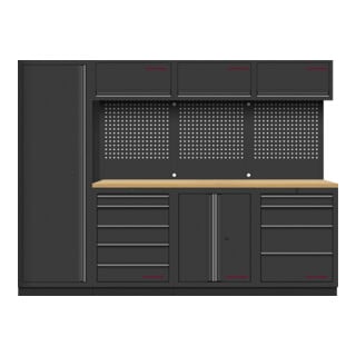 Kraftwerk MOBILIO ÉDITION BLACK FRIDAY 4er Kombi avec panneau perforé 1-porte, bouleau multiplex