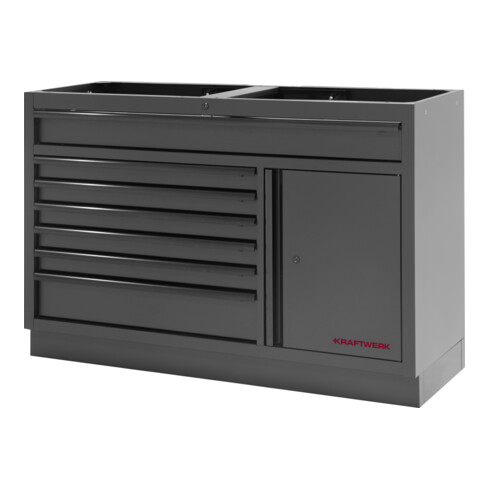 Kraftwerk MOBILIO Schubladenschrank 1360 mm 7 Schubladen 1-Türig BLK