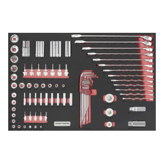 Kraftwerk PRO LINE EVA Zoll-Werkzeug-Einlage 80-tlg. 60x40 cm