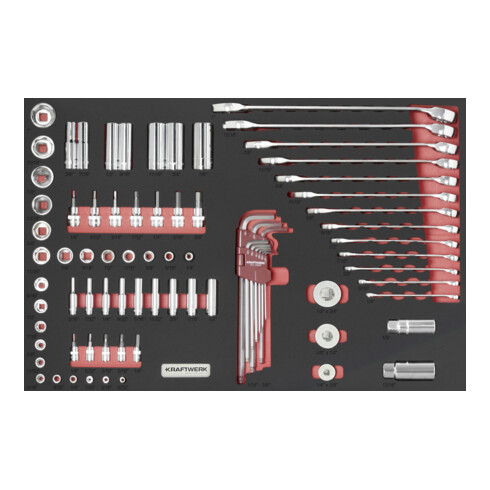 Kraftwerk PRO LINE EVA Zoll-Werkzeug-Einlage 80-tlg. 60x40 cm