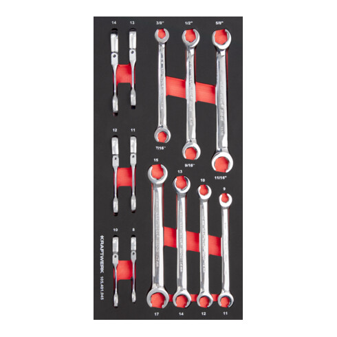 Kraftwerk PRO LINE EVA3 offene Doppelringschlüssel 20x40 13-tlg.