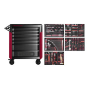 Kraftwerk PT800 Chariot d'atelier, 7 tiroirs, PRO, 278 pcs.