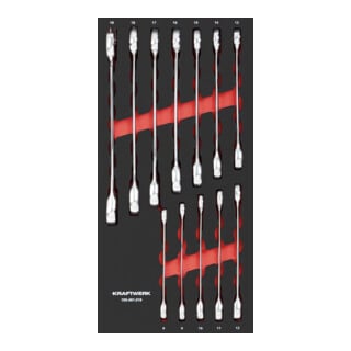 Kraftwerk Ratschen Ringmaulschlüsselsatz 12-tlg. 20x40 Einlage