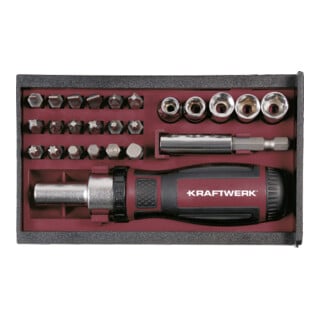 Kraftwerk Ratschen-Schraubendreher Bit Box 1/4", 25-tlg.