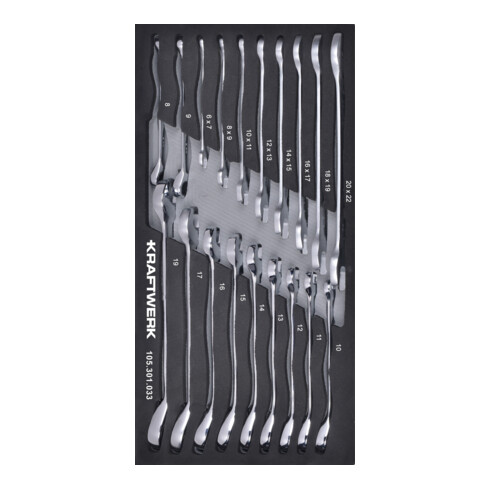 Kraftwerk Ringmaulschlüssel Ratsche Maulschlüssel 19-tlg 20x40 Einlage