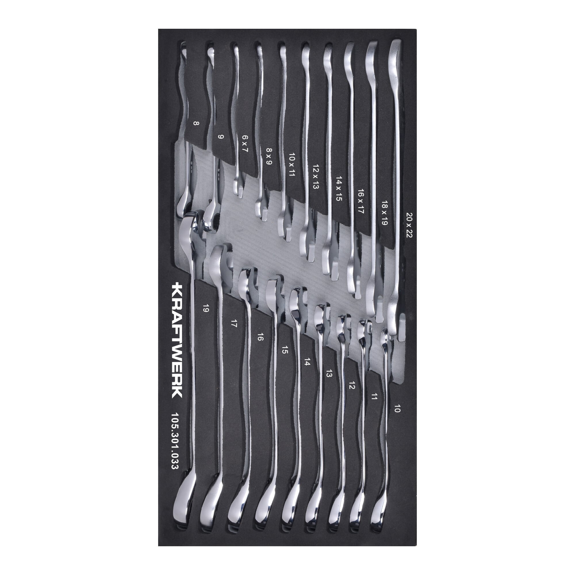 Kraftwerk Ringmaulschlüssel Ratsche Maulschlüssel 19-tlg 20x40 Einlage