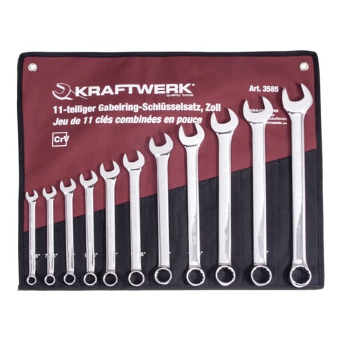 Kraftwerk ringsleutelset 3/8"-1" 11 dlg.