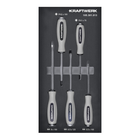 Kraftwerk Schlag Schraubendreher 5-tlg. 20x40 Einlage