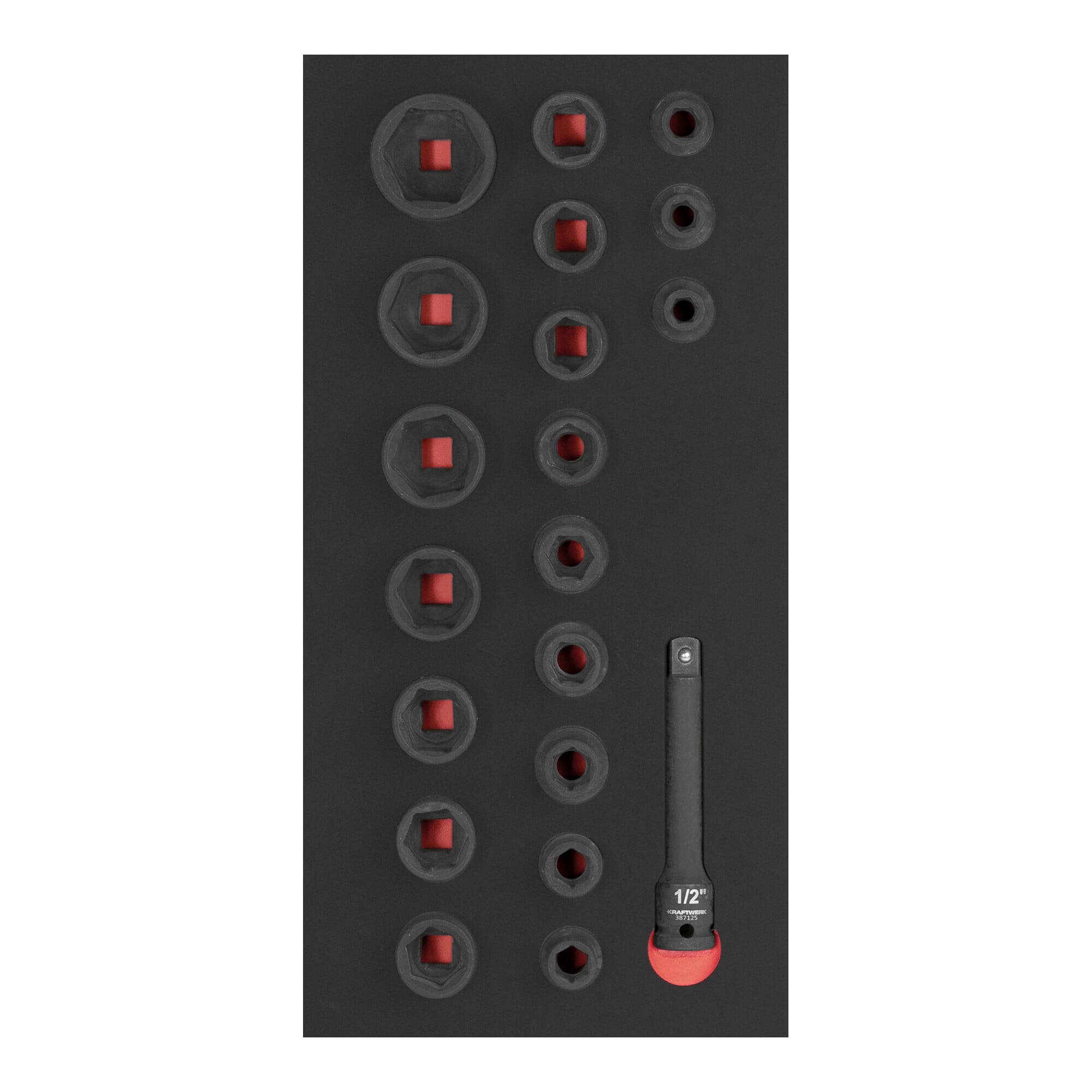 Kraftwerk Schlag-Steckschlüssel-Einlage 1/2" 20-tlg. 20x40 Einlage