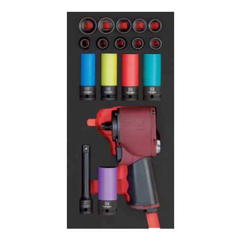 Kraftwerk Schlagschrauber-Satz 1/2" 17-tlg. 20x40 Einlage