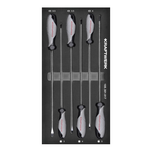Kraftwerk Schraubendreher Schlitz Innensechskant 6-tlg 20x40 Einlage