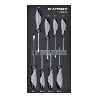 Kraftwerk Schraubendreher Schlitz PH 8-tlg. 20x40 Einlage