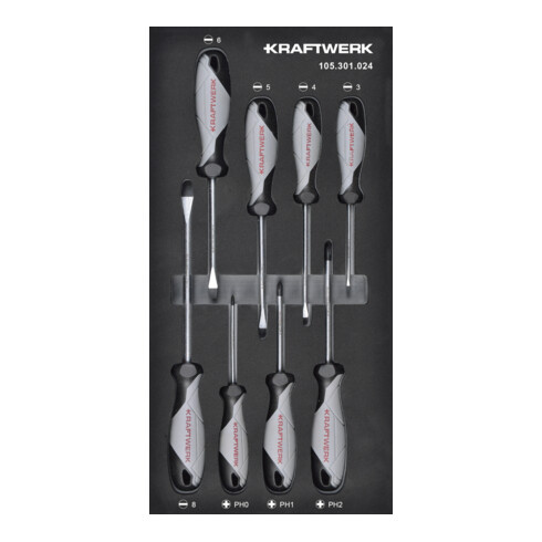 Kraftwerk Schraubendreher Schlitz PH 8-tlg. 20x40 Einlage