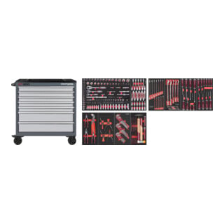 Kraftwerk Servantes d'atelier BASIC LINE BT900, 7 tiroirs 244 pcs.
