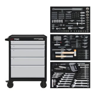 Kraftwerk Servantes d'atelier LT LINE LT700, 5 tiroirs, 259 pcs.