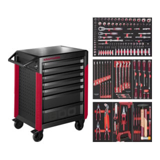 Kraftwerk Servantes d'atelier PRO LINE PT800 7 tiroirs 189 pcs.