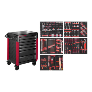Kraftwerk Servantes d'atelier PRO LINE PT800 7 tiroirs 283 pcs.