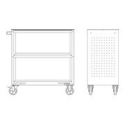 Kraftwerk Service Chariot BT900 avec tapis en caoutchouc-2