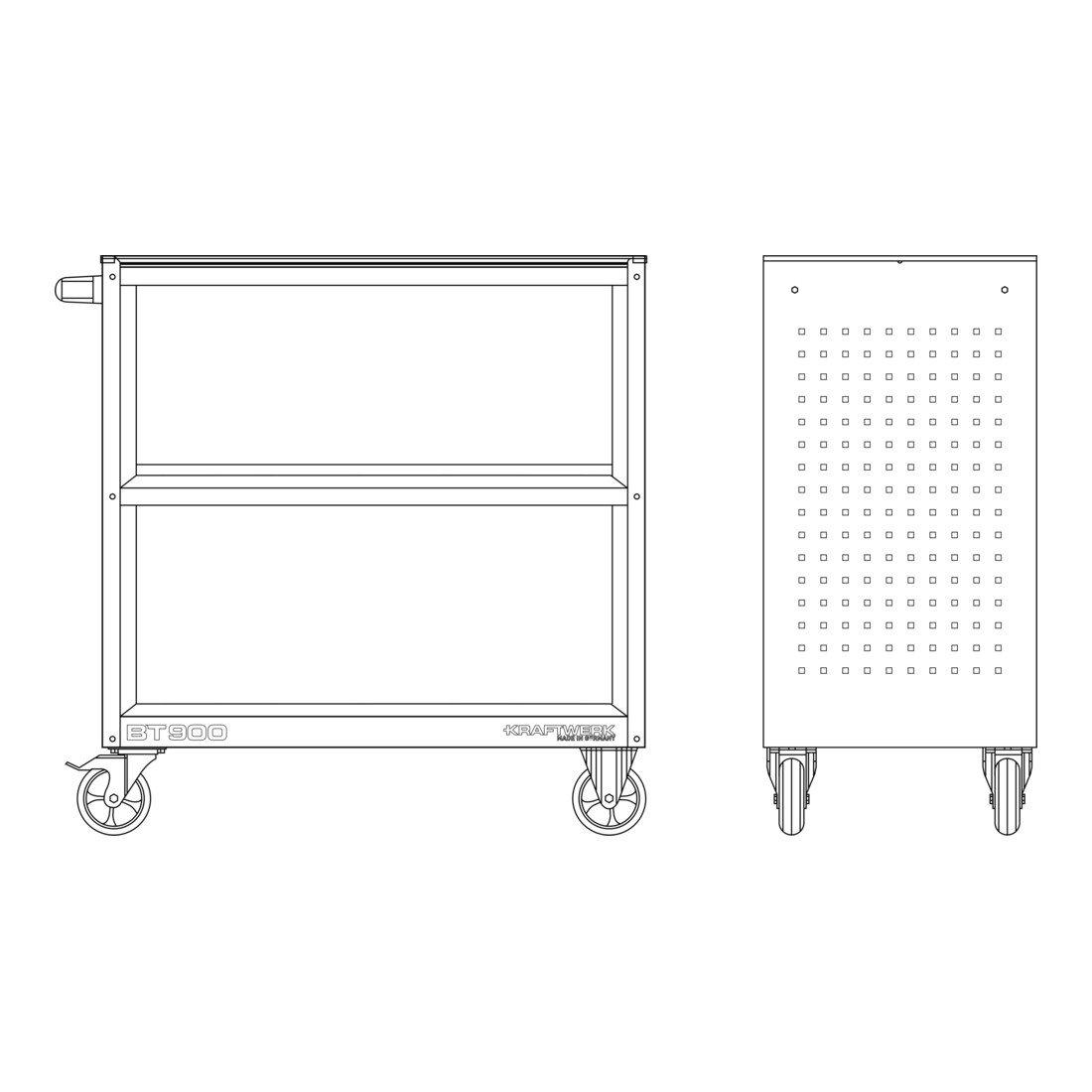 Kraftwerk Service Chariot BT900 avec tapis en caoutchouc