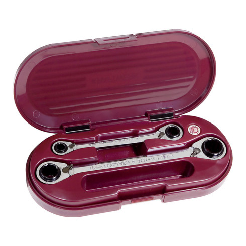Kraftwerk Set di chiavi combinate a cricchetto 4 in 1 2 pz