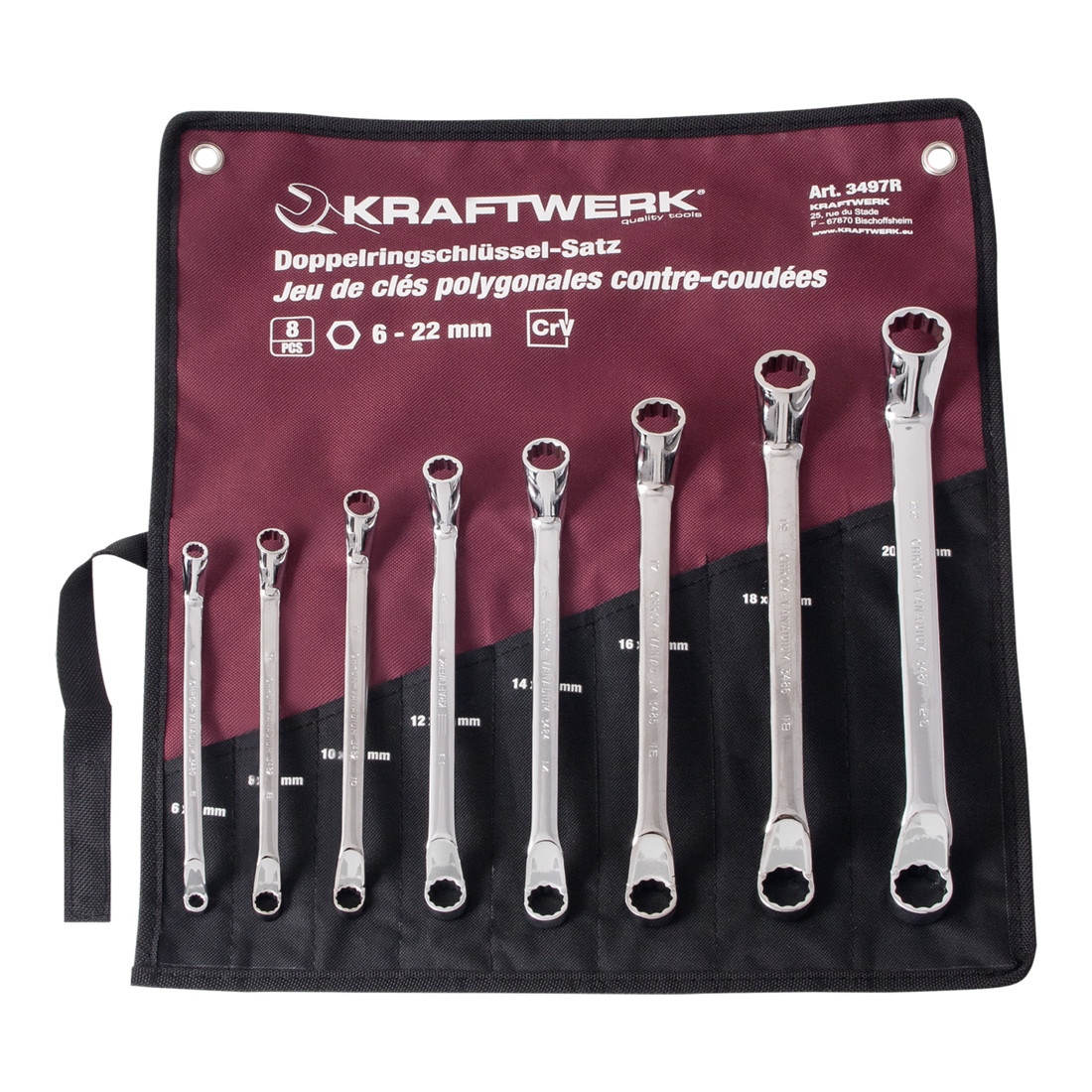 Kraftwerk Set di chiavi poligonali doppie, 8pz.