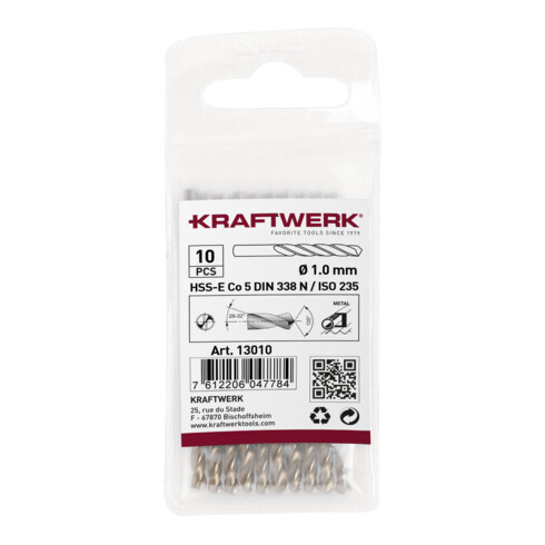 Kraftwerk Spiralbohrer HSS-E Co 5 DIN 338 Ø 7.5 mm