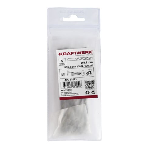 Kraftwerk Spiralbohrer HSS-G DIN 338 Typ N 8.4 mm