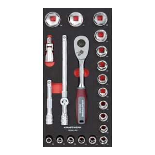 Kraftwerk Steckschlüsselsatz 1/2" 22-tlg. 20x40 Einlage