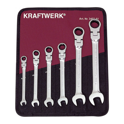 Kraftwerk steek-/ringratelsleutel 6 dlg.
