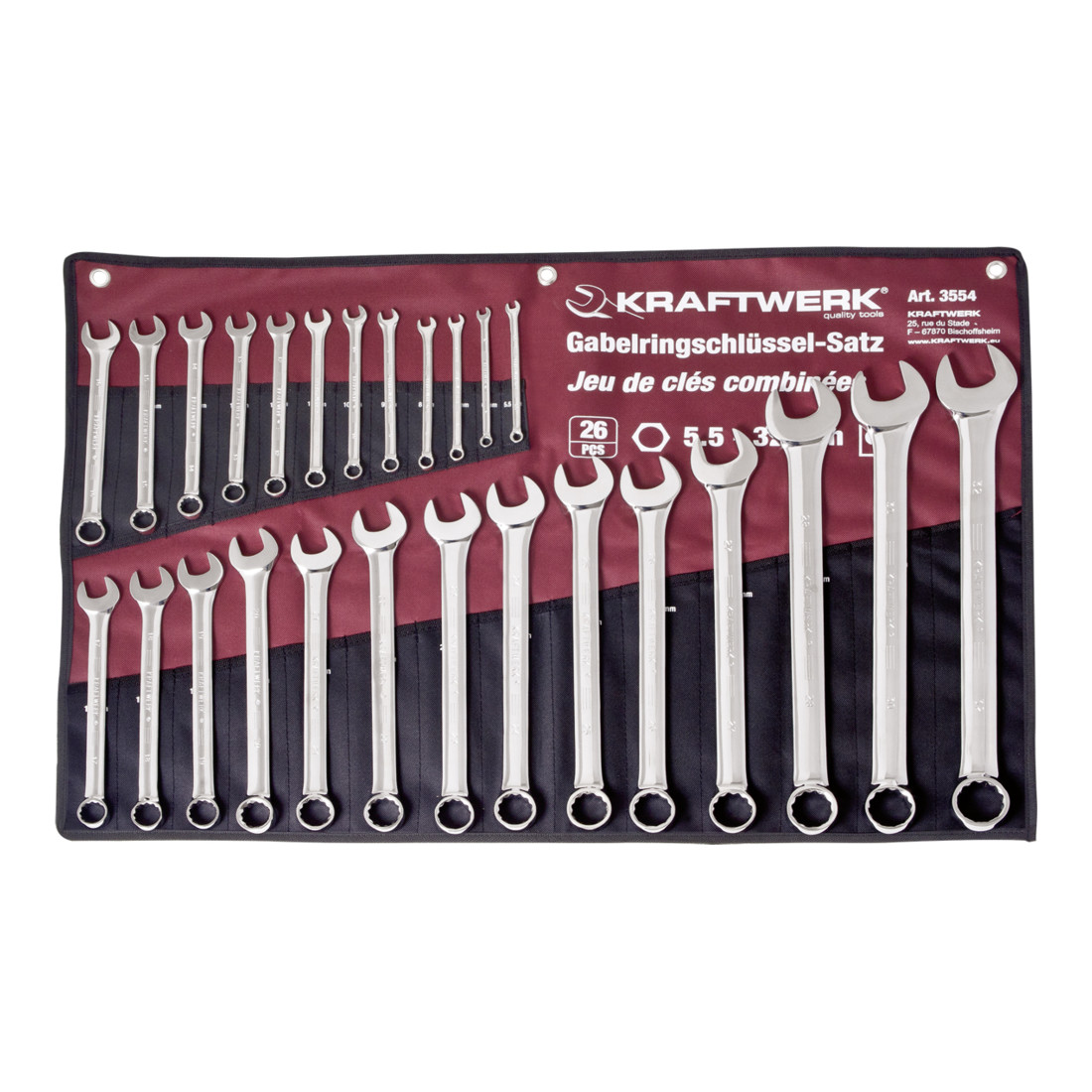 Kraftwerk steek-/ringratelsleutelset 5.5 -32mm 26 dlg.