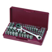 Kraftwerk TRIBIT-Werkzeugkasten mit TRIBIT-Umschaltknarre 1/4"+ 5/16", 55-tlg.