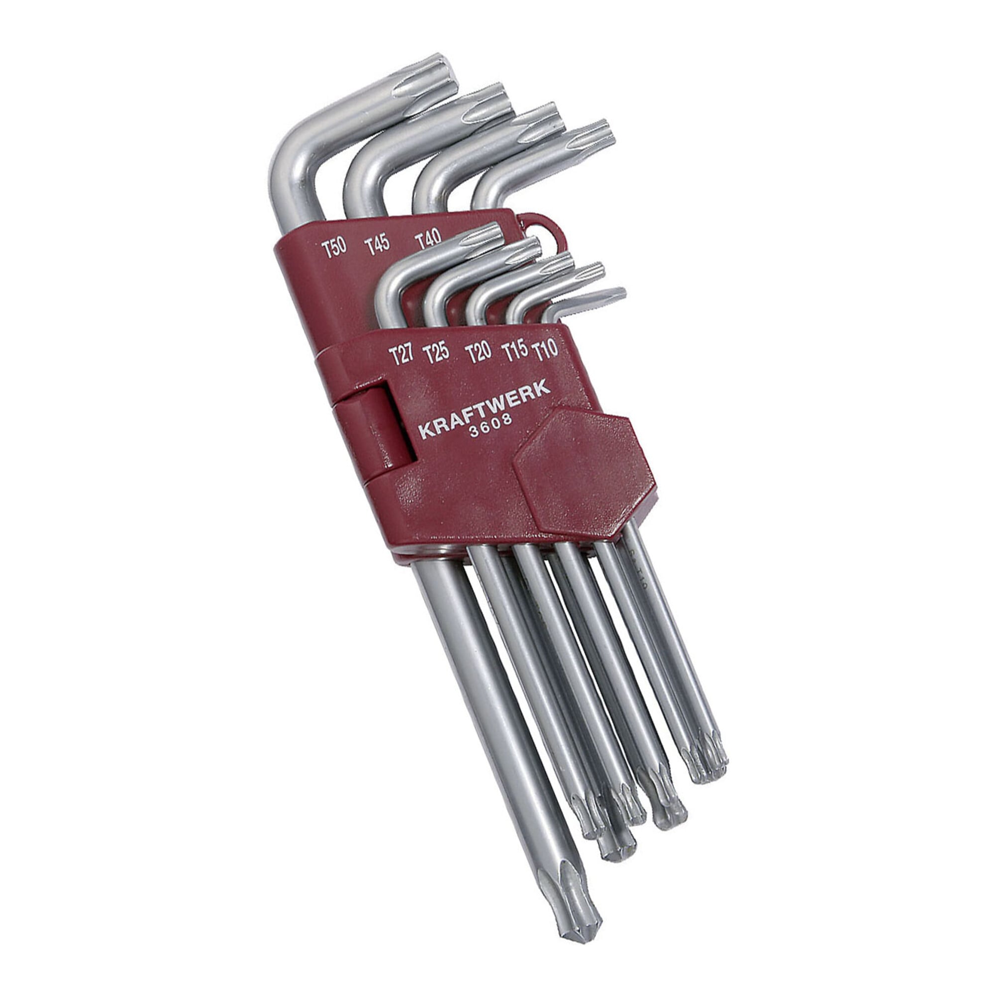 Kraftwerk TX-Winkelstiftschlüssel-Satz, T10-T50, 9-tlg.