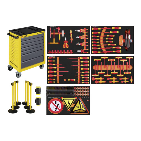 Kraftwerk VDE Chariot d'atelier BT700, 124 pièces, y compris barrière