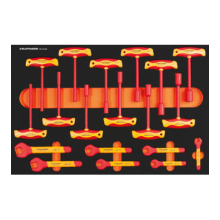 Kraftwerk VDE Insert avec clé à molette/poignée en T hexagonale externe 19 pièces